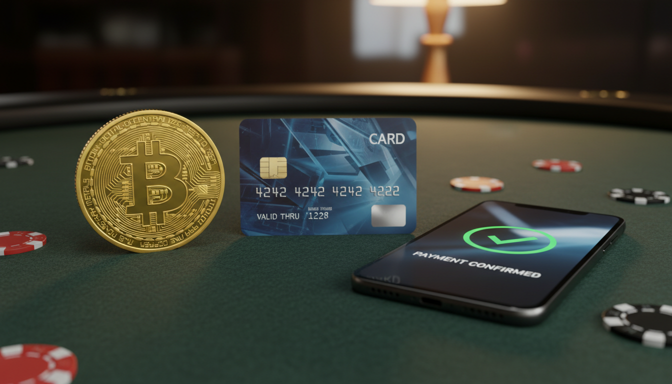 Ilustracja przedstawiająca cyfrowe płatności w kasynie